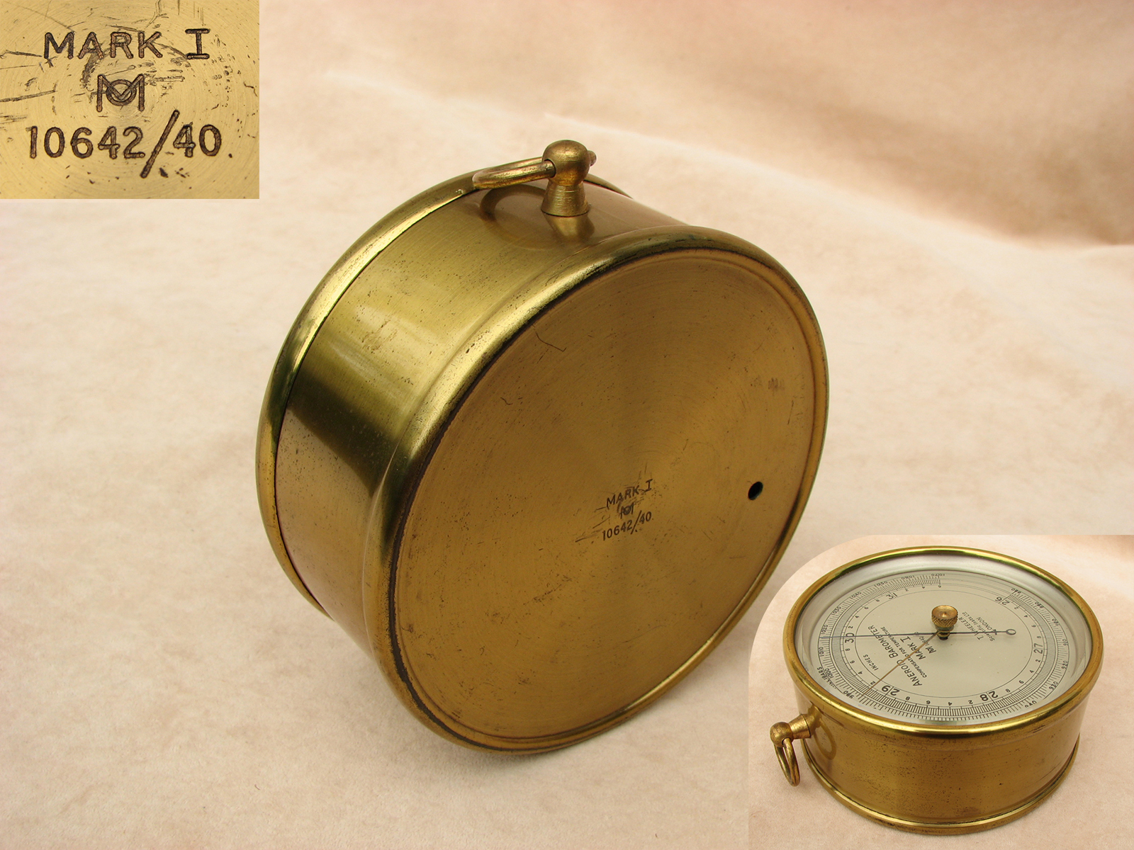1940s Mark 1 Air Ministry aneroid barometer by T Wheeler
